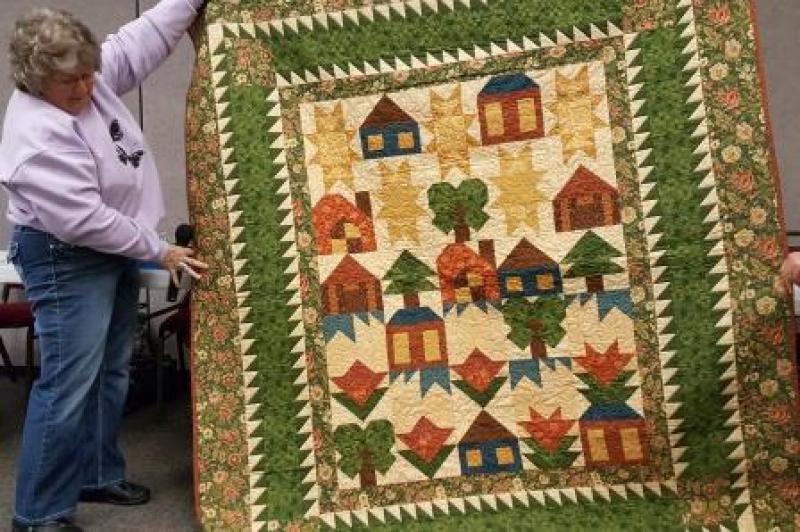 Shirley brought her Village Green, block of the month for the home sweet home theme